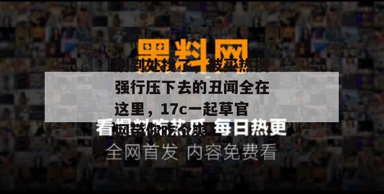 别到处找了，被买热搜强行压下去的丑闻全在这里，17c一起草官网带你吃个爽！